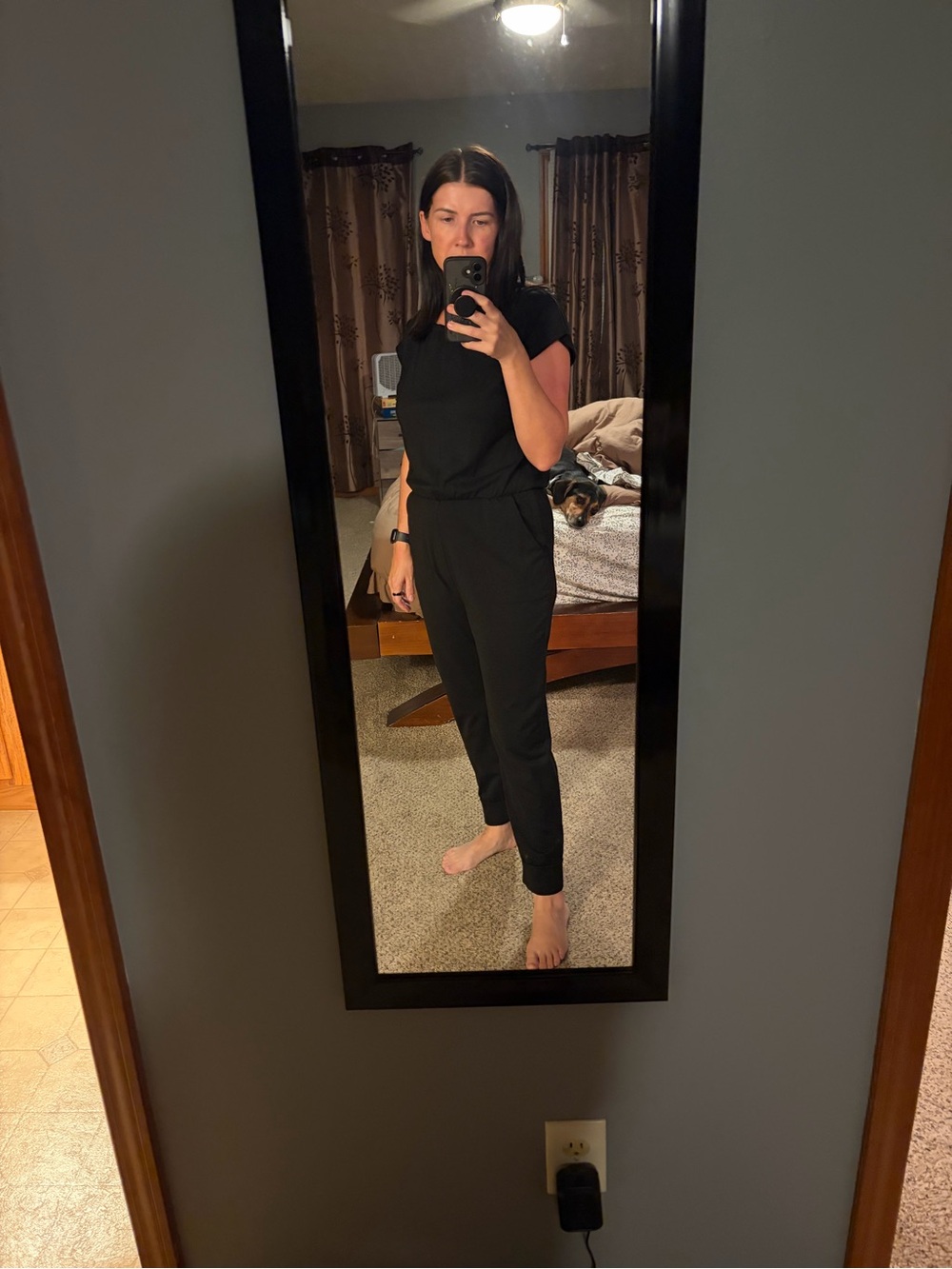 Source Unknown Black Cropped Jumpsuit